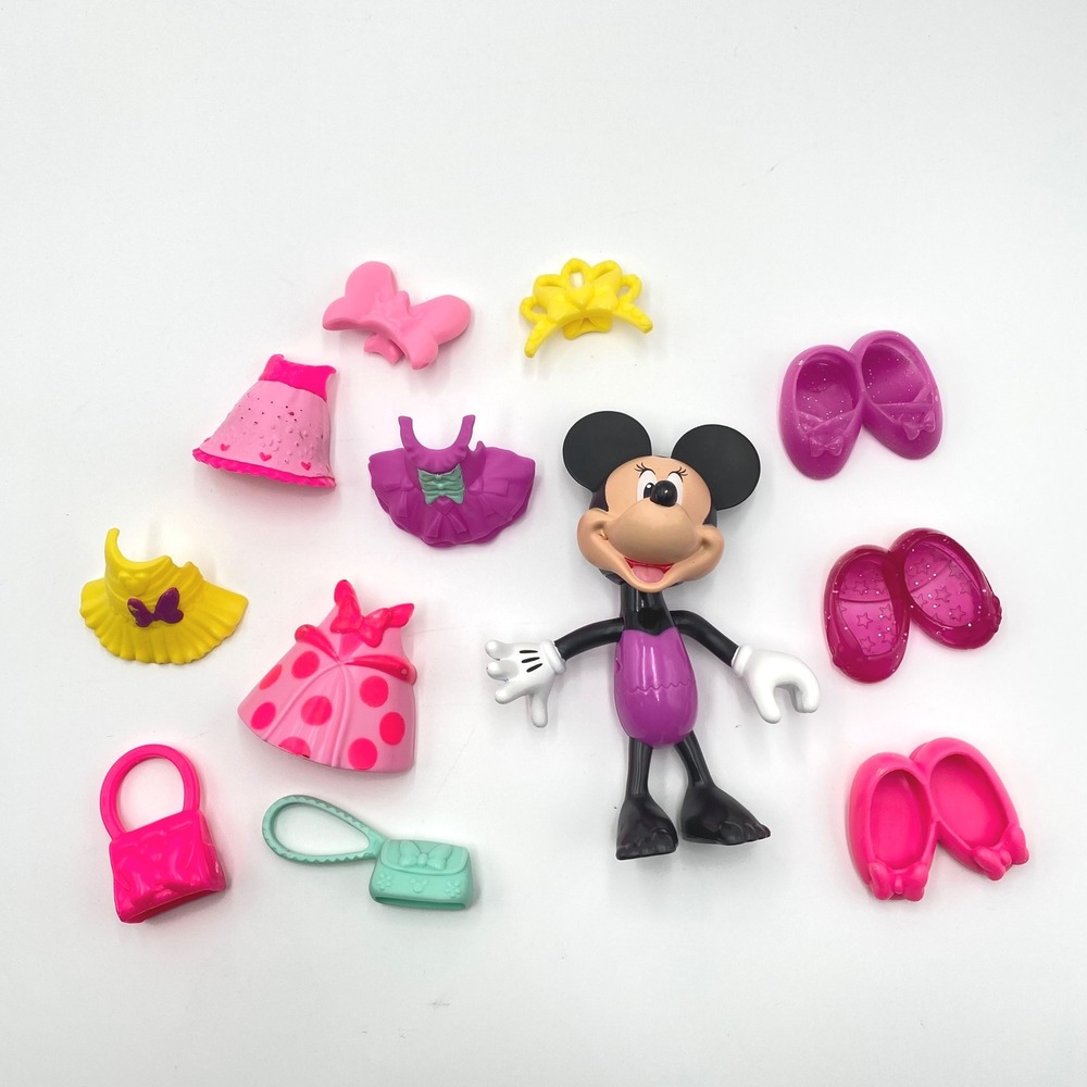 Disney Minnie Mouse Bowtique Snap N Style‎ Doll Lot Dresses Shoes